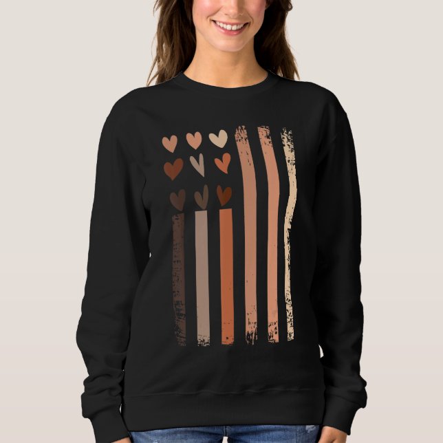 Sweatshirt Mois de l'histoire noire Usa Drapeau Peau Tone Coe (Devant)