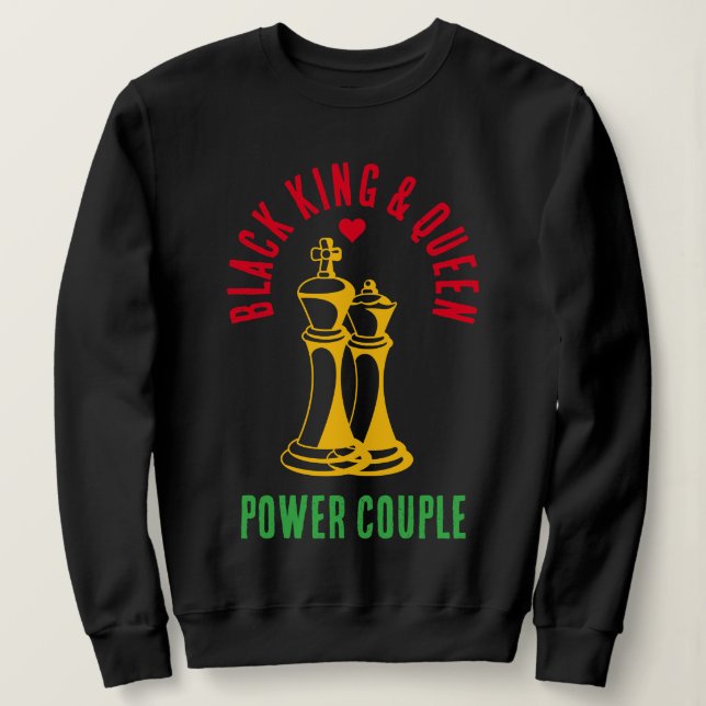 Sweatshirt Mois de l'histoire noire VALENTINE King Queen Ches (Design devant)
