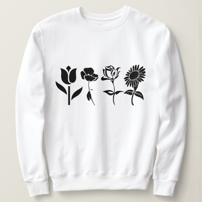 Sweatshirt Mois de naissance personnalisé Fleur de naissance  (Design devant)