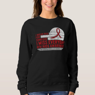 Sweatshirt Mois de sensibilisation au Sida Je porte du rouge