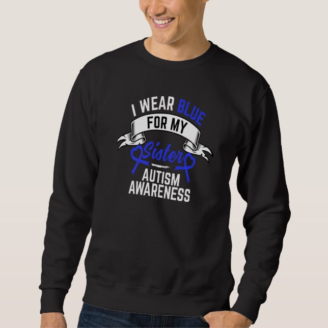 Sweatshirt Mois De sensibilisation sur l'autisme Je Porte Du  (Devant)