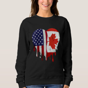 Sweatshirt Mois du patrimoine américano-canadien Drapeau du C