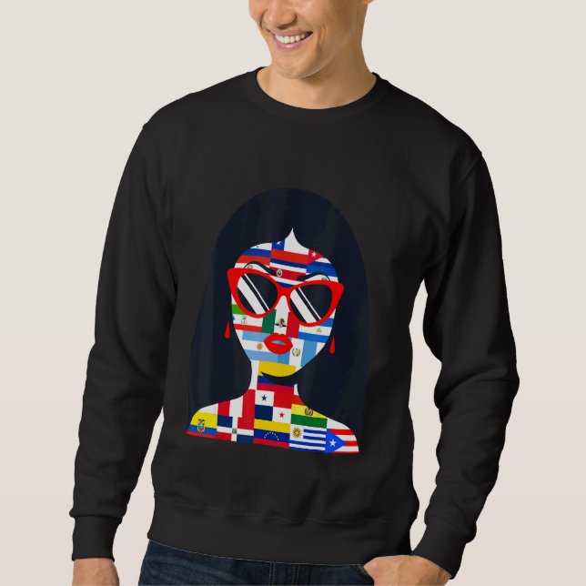 Sweatshirt Mois du patrimoine hispanique Drapeaux Hispanique  (Devant)