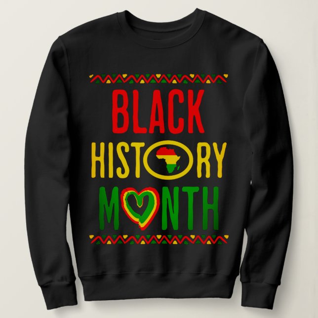 Sweatshirt Mois noir, Juneteenth, Mois de l'histoire des Noir (Design devant)