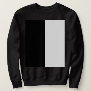 Sweatshirt moitié blanc noir moitié noir moitié noir blanc
