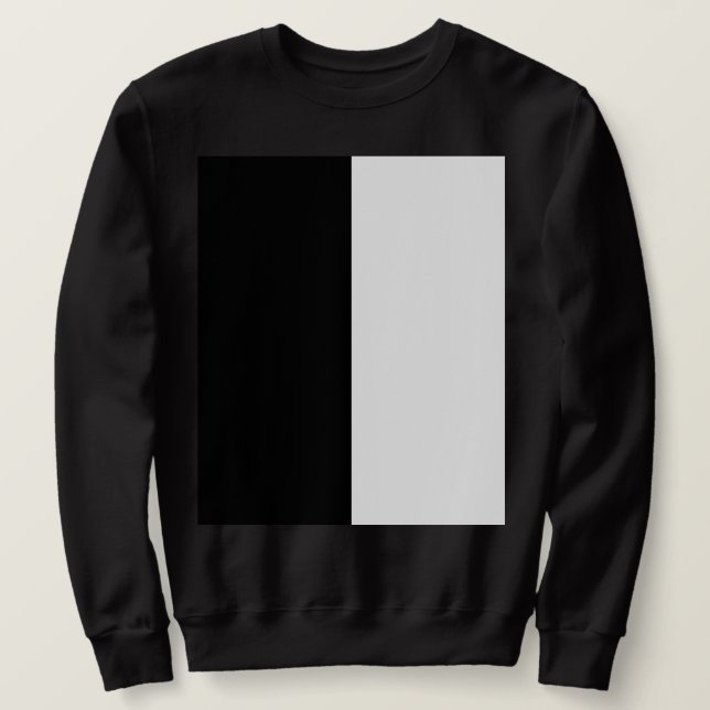 Sweatshirt moitié blanc noir moitié noir moitié noir blanc (Design devant)