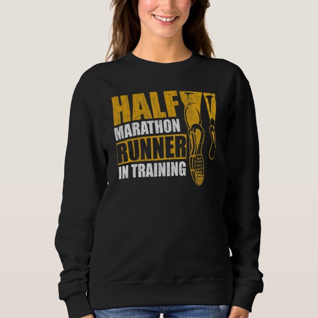 Sweatshirt Moitié Marathon Coureur En Formation Citation Pour (Devant)