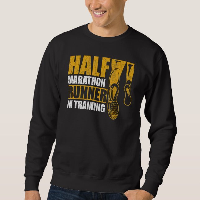 Sweatshirt Moitié Marathon Coureur En Formation Citation Pour (Devant)