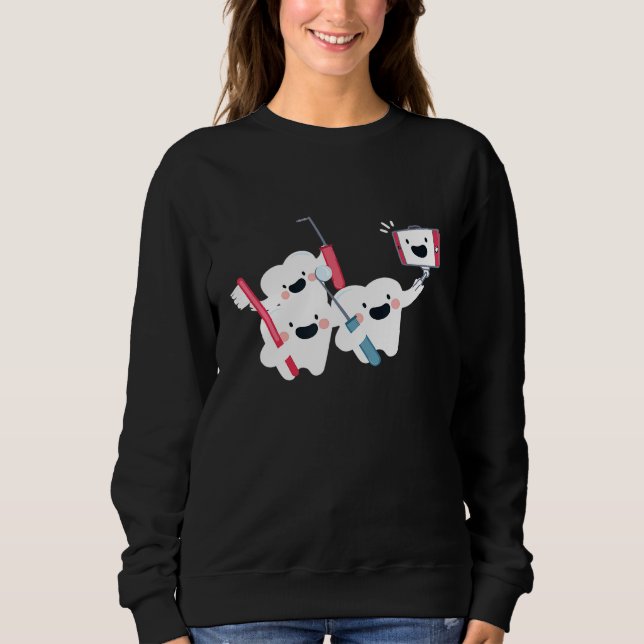 Sweatshirt Molar Selfie - Cadeau Drôle pour Dentistes (Devant)