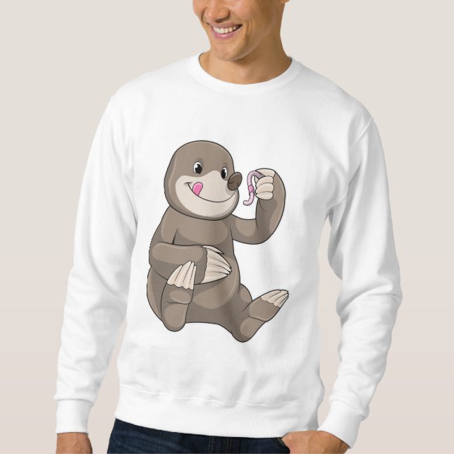 Sweatshirt Mole avec ver de terre (Devant)