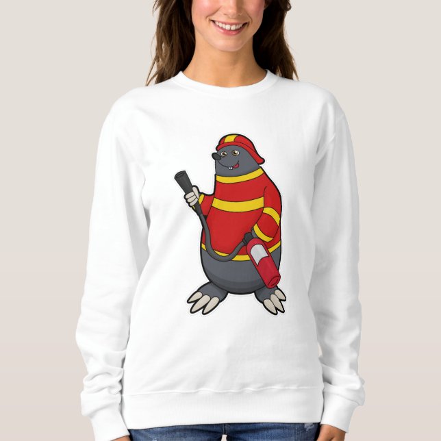 Sweatshirt Mole en pompier avec extincteur (Devant)