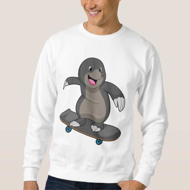 Sweatshirt Mole en skate avec skateboard (Devant)