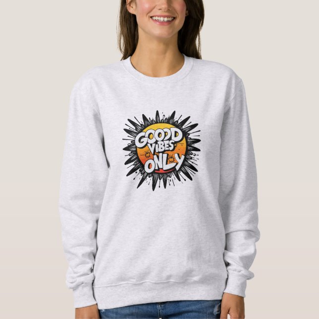 Sweatshirt Moletom Básico Feminino Good Vibes Only (Devant)