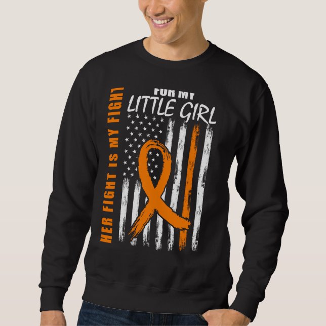 Sweatshirt Mom Dad Little Girl Daughter Leukemia Awareness Fl (Devant)