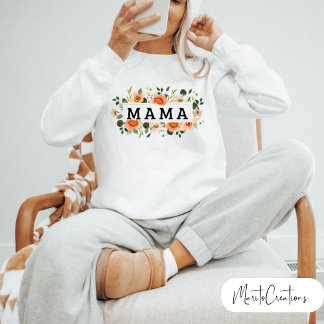 Sweatshirt mom sweater t-shirt with flowers, minimalist desig