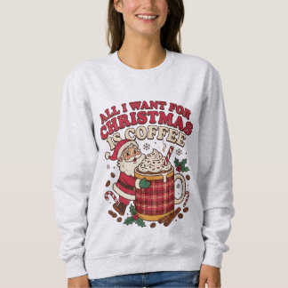 Sweatshirt Moment de café de Noël cosy avec le Père Noël