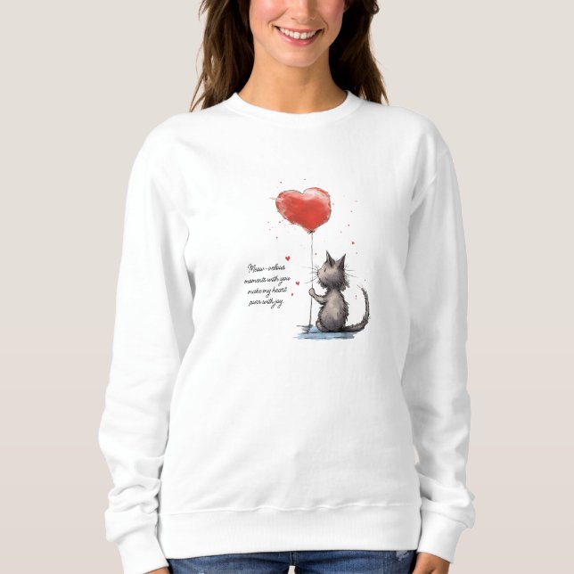 Sweatshirt Moments cardiaques Purr-fect | Meow velous Love (Devant)
