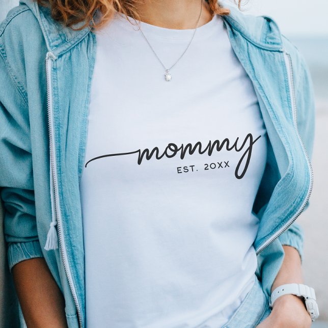 Sweatshirt Mommy Elegant Typographie personnalisée Date cadea (Créateur téléchargé)