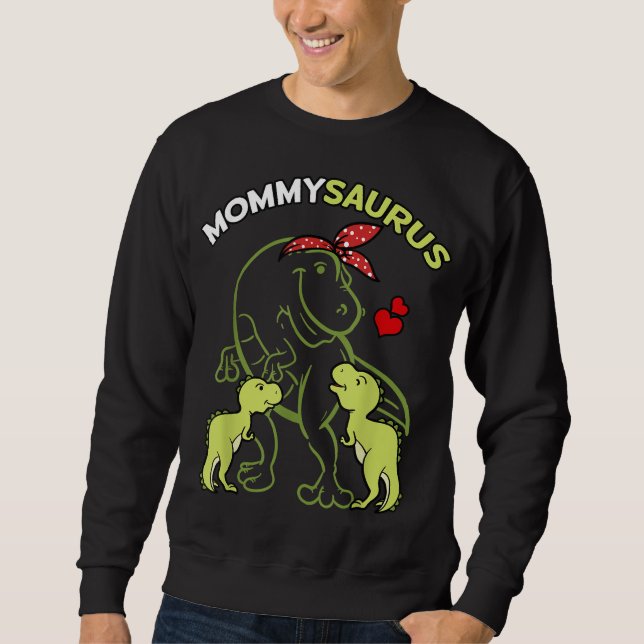Sweatshirt Mommysaurus Maman 2 Enfants Dinosaur Maman Fête de (Devant)