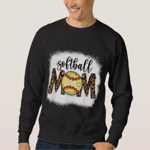 Sweatshirt Moms Softball Leopard Bleached féminine Softball M