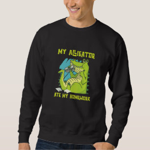 Sweatshirt Mon Alligator A Mangé Mes Pièces À La Main Reptile
