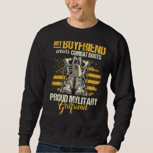 Sweatshirt Mon ami Porte Des Bottes De Combat Militaire Girlf