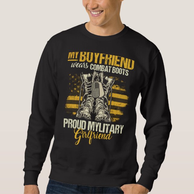 Sweatshirt Mon ami Porte Des Bottes De Combat Militaire Girlf (Devant)