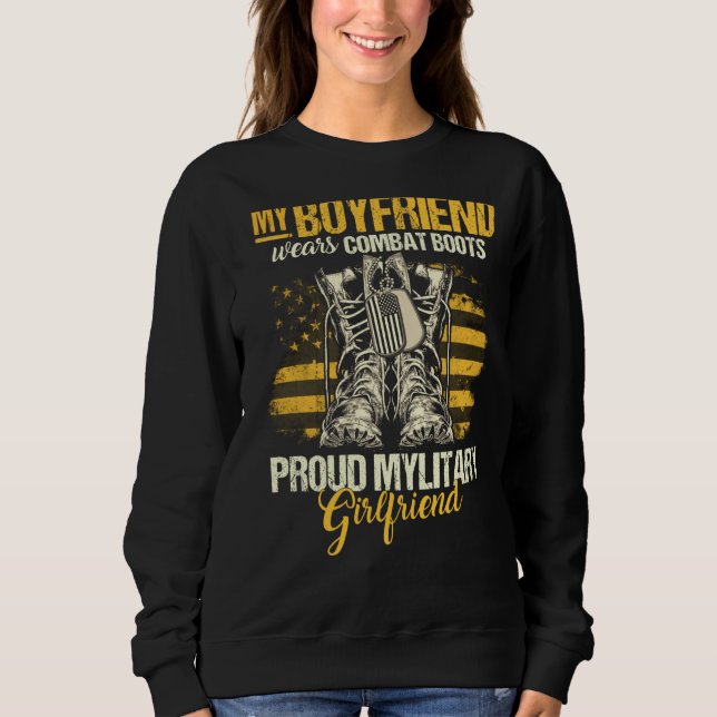 Sweatshirt Mon ami Porte Des Bottes De Combat Militaire Girlf (Devant)