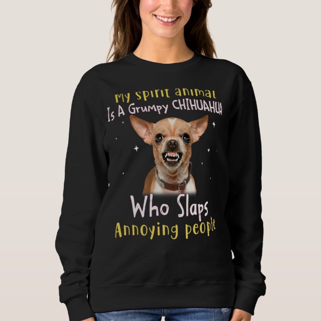 Sweatshirt Mon Animal D'Esprit Est Un Chihuahua Chihuahua Gru (Devant)