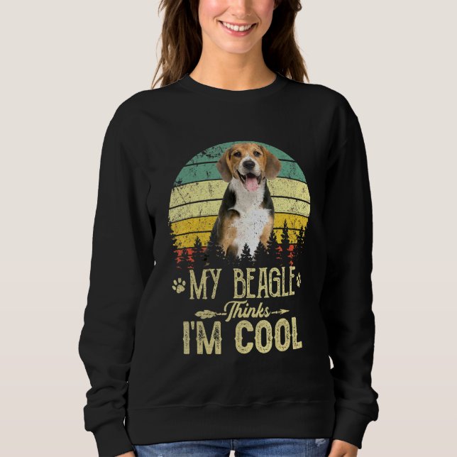 Sweatshirt Mon Beagle Pense Que Je Suis Cool Chien Maman Chie (Devant)
