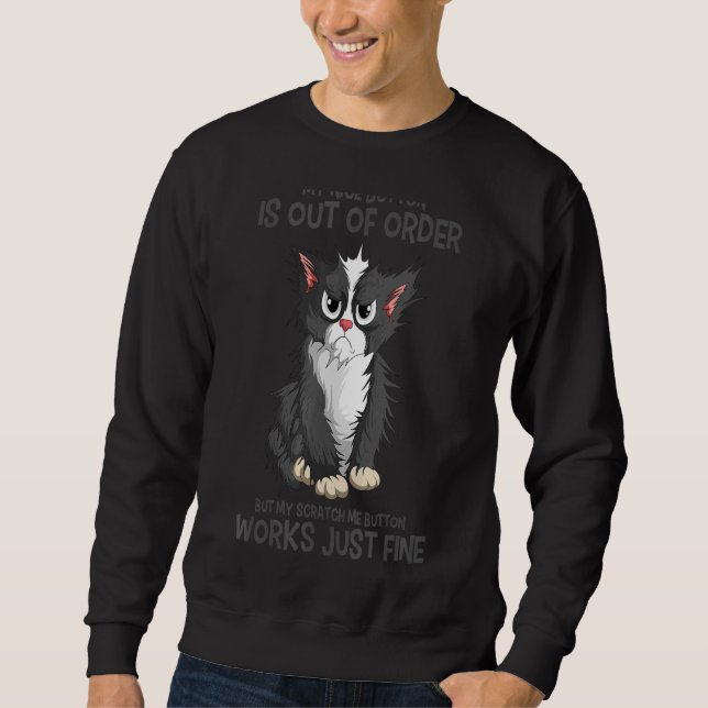 Sweatshirt Mon Bouton Sympa Est Hors De Commande Chat Kitten  (Devant)