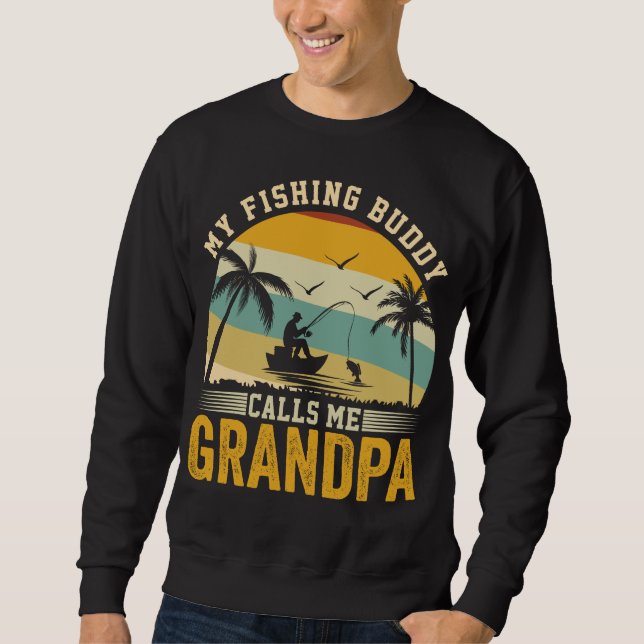 SWEATSHIRT MON BUDDY DE PÊCHE M'APPELLE GRANDPA (Devant)