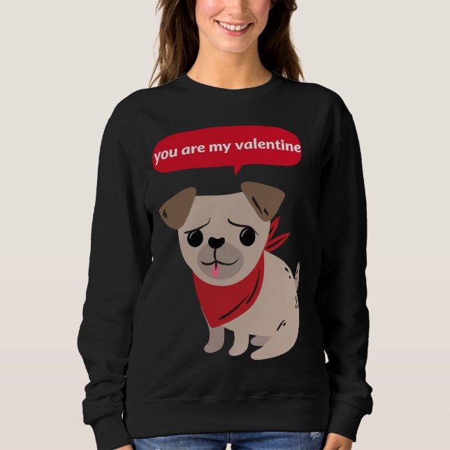Sweatshirt Mon Carlin Est Mon Carlin Valentine-Mignonne Drôle (Devant)
