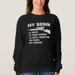 Sweatshirt Mon Cerveau Tirant Pour Un Amateur D'Armes À Feu