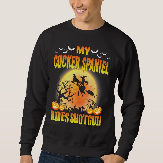 Sweatshirt Mon chien Cocker Spaniel fait du tir groupé Joyeux (Devant)