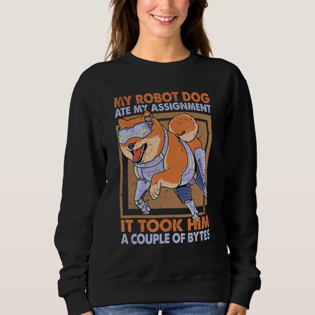 Sweatshirt Mon chien robot Met mon affectation Science Jointu (Devant)