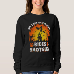 Sweatshirt Mon chien terrier tibétain monte une fusil de chas