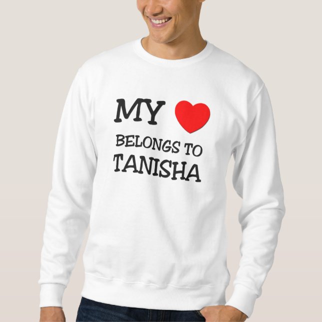 Sweatshirt Mon coeur appartient à TANISHA (Devant)
