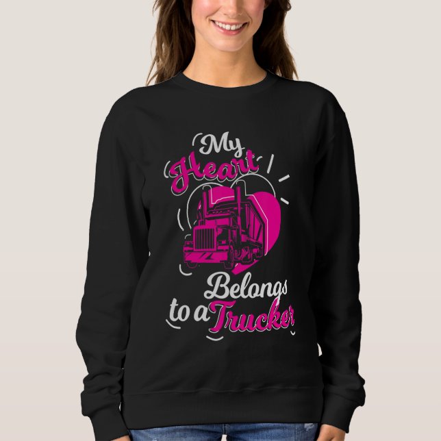 Sweatshirt Mon Coeur Appartient À Une Fille Conductrice De Ca (Devant)