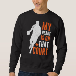 Sweatshirt Mon Coeur Est Sur Ce Joueur De Basket Pour Moi