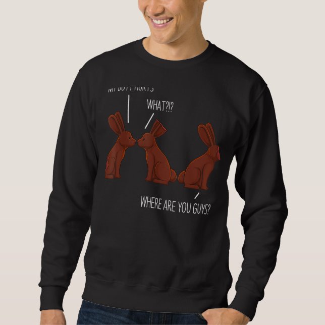 Sweatshirt Mon coeur fait mal à Pâques Chocolat Bunny Mème Bl (Devant)