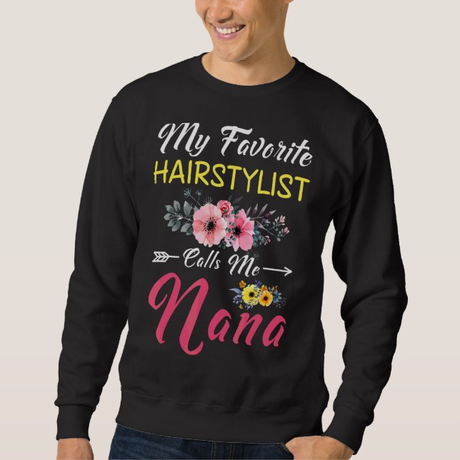Sweatshirt Mon Coiffeur préféré m'appelle Nana Flowers Moth (Devant)