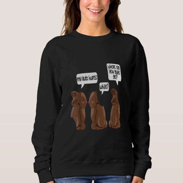 Sweatshirt Mon cul Blessé Lapin Vêtements Chocolat Pâques Gar (Devant)
