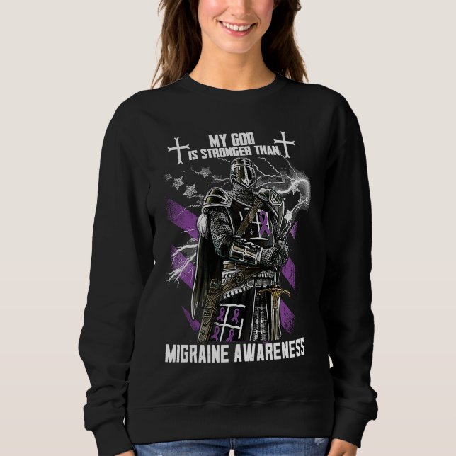 Sweatshirt Mon Dieu est plus fort que la sensibilisation à la (Devant)