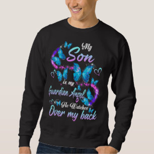 Sweatshirt Mon Fils Est Mon Ange Gardien Qu'Il Regarde Sur Mo