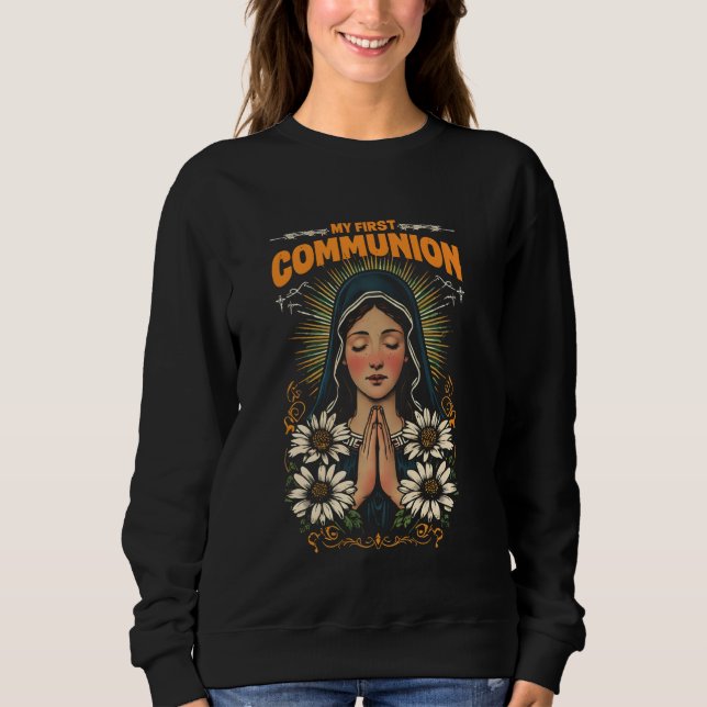 Sweatshirt Mon garçon de première communion fille de 1ère com (Devant)