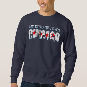 Sweatshirt Mon genre d'horizon de drapeau de Chicago de ville