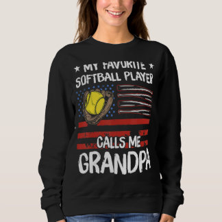 Sweatshirt Mon Joueur De Softball Favori M'Appelle Mon Favori