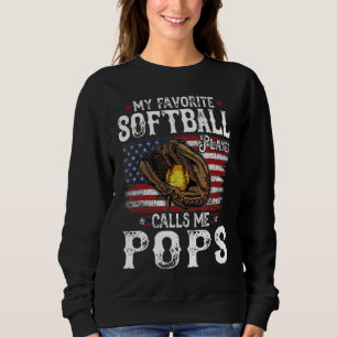 Sweatshirt Mon Joueur De Softball Favori M'Appelle Pops Ameri