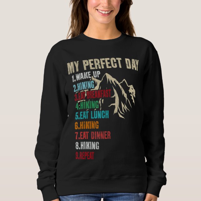 Sweatshirt Mon jour parfait Randonnée d'embarcation de bureau (Devant)